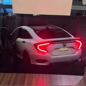 Honda Civic LED Tail Light 3D Wall Frame – Premium Car Wall Art with Red LED Lighting