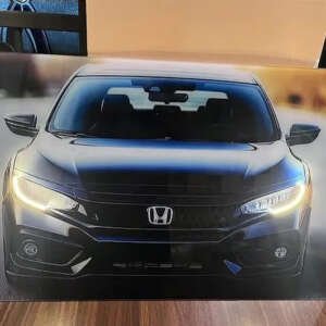 Honda Civic LED Headlight 3D Wall Frame – Premium Car Wall Art with LED Lights